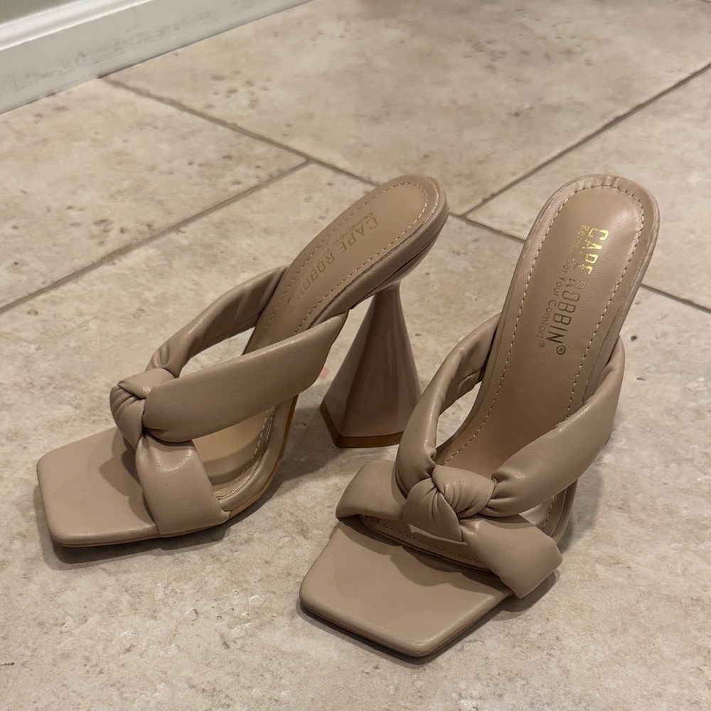 Cape Robbin Beige Knotted Heels